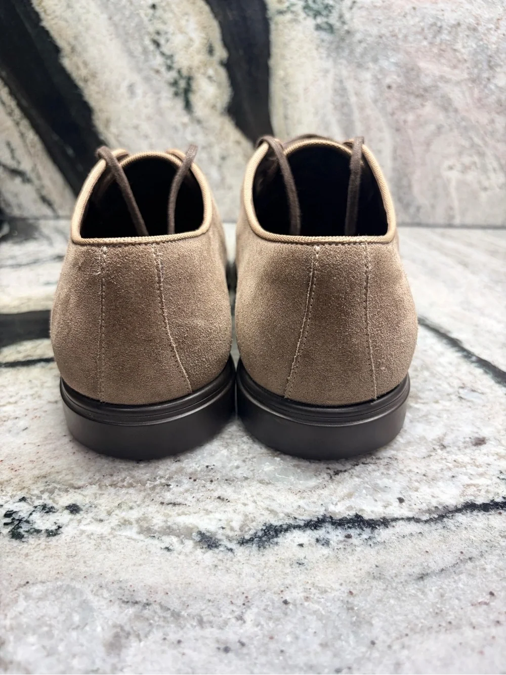 a.testoni Taupe Suede Derby Dress Shoes Men’s US 9 UK 8 Made in Italy
